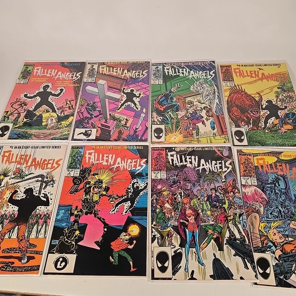 Marvel Fallen Angels Comic Lot #1-8 1987 Full Limited Series‎ X-Men Spinoff Book